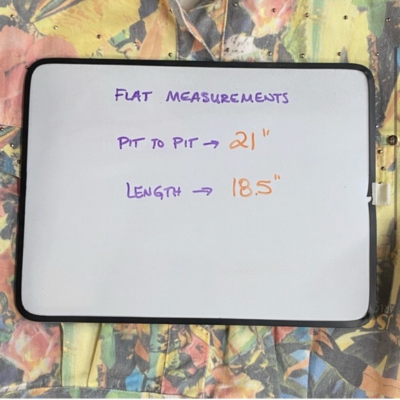 Vintage Opal By Lorraine Wardy Graphic Print Oversized Cropped Denim Jacket M - Picture 4 of 12